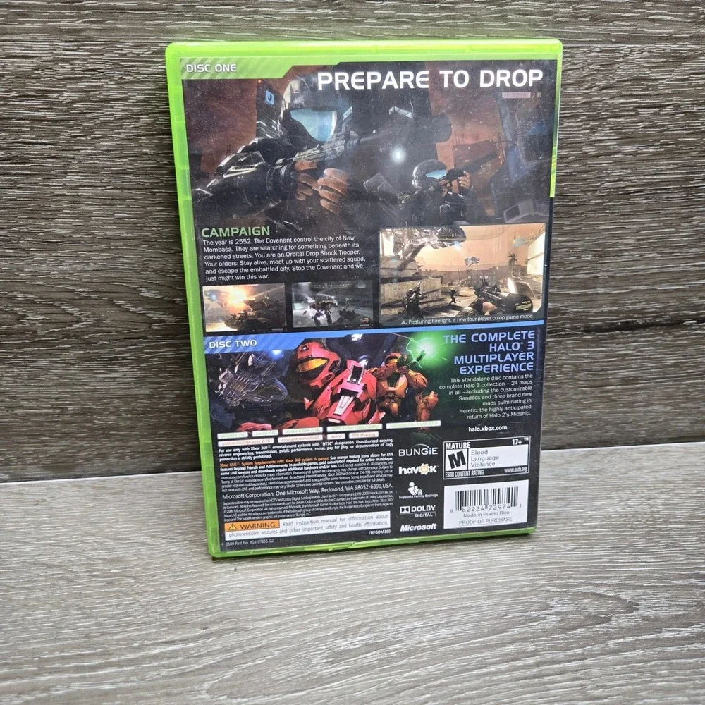 Halo 3 ODST Microsoft Xbox 360 Video Game 2-Disc Set NTSC Tested